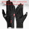 FUFU Gloves Bicycle Gloves, Running Gloves, Touch Screen, Non-Slip, Waterproof and Windproof, Sports Thickened Wool Lining Warm Gloves (Color : Black, Size : S) view 2