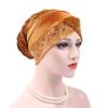 2 Pack Velvet Rhinestone Hijab Turban Beanie Hat Muslim Scarf Chemo Cancer Cap view 2