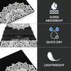 Yoga World Yoga Towel - Thick, Soft, Sweat Absorbent, Nonslip Exercise cloth Made with Microfiber Fabric - For Bikram, Pilates, Beach & Home Workout - Machine-Washable - 72 x 24 " - (Black Mandala) view 2