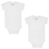 123 Bear Baby Cotton Spandex Infant Bodysuits Long Sleeve and Short Sleeve (White 2-Pack Short Sleeve, 3-6 Months) view 1