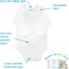 123 Bear Baby Cotton Spandex Infant Bodysuits Long Sleeve and Short Sleeve (White 2-Pack Short Sleeve, 3-6 Months) view 3