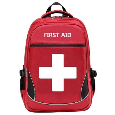 Camoredy First Aid Bag Empty Red Emergency Medical Bag First Responder Trauma Backpacks Multi-Pocket Traveling Field Trips Camping Essentials (Red, 1 Piece)
