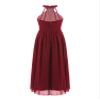 YONGHS Kids Flower Girls Chiffon Wedding Dresses Sleeveless Pleated Bridesmaid Pageant Communion Party Dress Burgundy 8 view 2