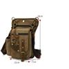 AUGU Canvas Drop Leg Bag Tactical Thigh Outdoor Waist Pack for Men Women Military Cycling Multi-Pocket Waist Fanny Pouch Daypack, Coffee, Medium view 2