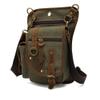 AUGU Canvas Drop Leg Bag Tactical Thigh Outdoor Waist Pack for Men Women Military Cycling Multi-Pocket Waist Fanny Pouch Daypack, Army Green, Medium view 1