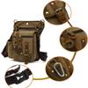 AUGU Canvas Drop Leg Bag Tactical Thigh Outdoor Waist Pack for Men Women Military Cycling Multi-Pocket Waist Fanny Pouch Daypack, Army Green, Medium view 4