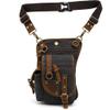 AUGU Canvas Drop Leg Bag Tactical Thigh Outdoor Waist Pack for Men Women Military Cycling Multi-Pocket Waist Fanny Pouch Daypack, Black, Medium view 4