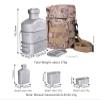 Boundless Voyage Titanium Military Canteen with Camouflage Bag Large Capacity Kidney-shaped Camping Pot Pan Set with Lid & Hanging Chain Ti15158Br view 2