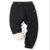 PEHMEA Fleece Lined Sweatpants for Men, Winter Warm Sherpa Joggers Lounge Pants with Pockets(11 Black (Close-Bottom)-XL) view 1