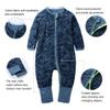 Baby Boys Girls Unisex 2-Pack Long Sleeve Cotton Footed Pajama Infant Cute Graphic 2-Way Zip Romper Sleep and Play view 3