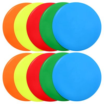 Kai Xin Spot Markers,4 inch & 9 Inch Anti-Slip Agility Spots Markers,10 Pcs Colorful Flat Field Gym Floor Spots Set for Indoor Outdoor Soccer Basketball Sports Speed Training and Drills