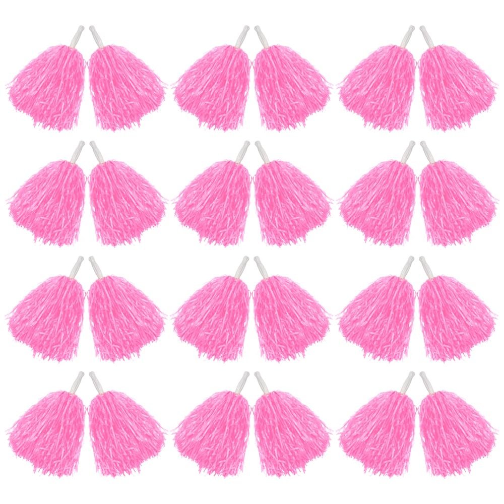 Hooshing 12PCS Pink Pom Poms Cheerleading Plastic Cheer Pompoms with Handles for Team Spirit Sports Party Dance