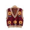 Hyipels Women's Sweater Vest,Y2K Sleeveless Pattern Preppy Style Knitted Crop Tank Top for Girl view 1