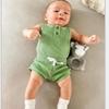 Newborn Baby Boy Girl Summer Clothes Ribbed Sleeveless Bodysuits Rompers Tops+Shorts Pants 2PCS Outfits Set Toddler Clothes (Dark Green, 12-18 Months) view 4