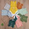 Newborn Baby Boy Girl Summer Clothes Ribbed Sleeveless Bodysuits Rompers Tops+Shorts Pants 2PCS Outfits Set Toddler Clothes (Pink, 12-18 Months) view 3