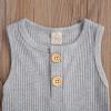Newborn Baby Boy Girl Summer Clothes Ribbed Sleeveless Bodysuits Rompers Tops+Shorts Pants 2PCS Outfits Set Toddler Clothes (Grey, 12-18 Months) view 4