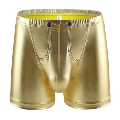 eywlwaar Men's Sexy Boxer Briefs Low Rise Pouch Trunks Underwear Cool Design Gold