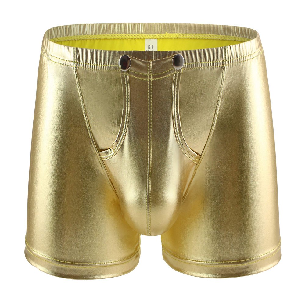 eywlwaar Men's Sexy Boxer Briefs Low Rise Pouch Trunks Underwear Cool Design Gold