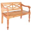 FAMIROSA Wooden Bench with Backrest Mahogany Wood Home Bench for Entryway Living Room Kitchen 38.6" x 19.7" x 32.3" Brown view 1