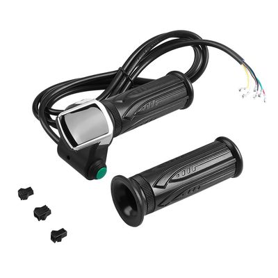 1 Pair 36V/48V Bicycle Throttle Handle,E-Bike Twist Throttle Handlebar Grip with LCD Display for Motorized Bicycle and E-Bike(36V)