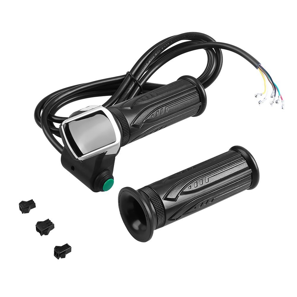 1 Pair 36V/48V Bicycle Throttle Handle,E-Bike Twist Throttle Handlebar Grip with LCD Display for Motorized Bicycle and E-Bike(36V)