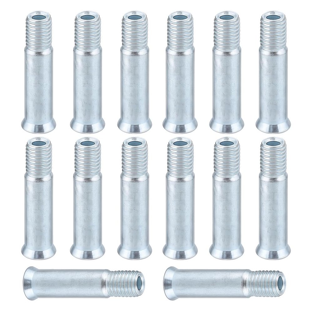 Keenso Skate Axle Kit, 15 Pcs Steel 8mm Inline Skate Axles Wheel Screw Bolt Fittings Inline Skate Replacement(35mm)
