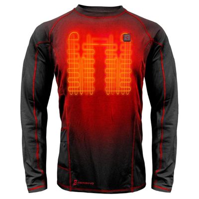 Gerbing 7V Battery Heated Shirt for Men Electric Heating Base Layer for Winter Outdoor Motorcycling Hunting Camping Ski Black XXL