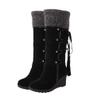 Holibanna Women's High Boots Stylish Slip-on Snow Boots Fashionable Tassel Design Warm Size 39 view 1