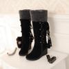 Holibanna Women's High Boots Stylish Slip-on Snow Boots Fashionable Tassel Design Warm Size 39 view 4
