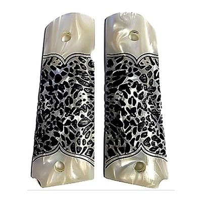 Compatible Replacement Grips for 1911 Full Size IMOP with Black Leopard Grips Compatible with Colt Gov and Clones