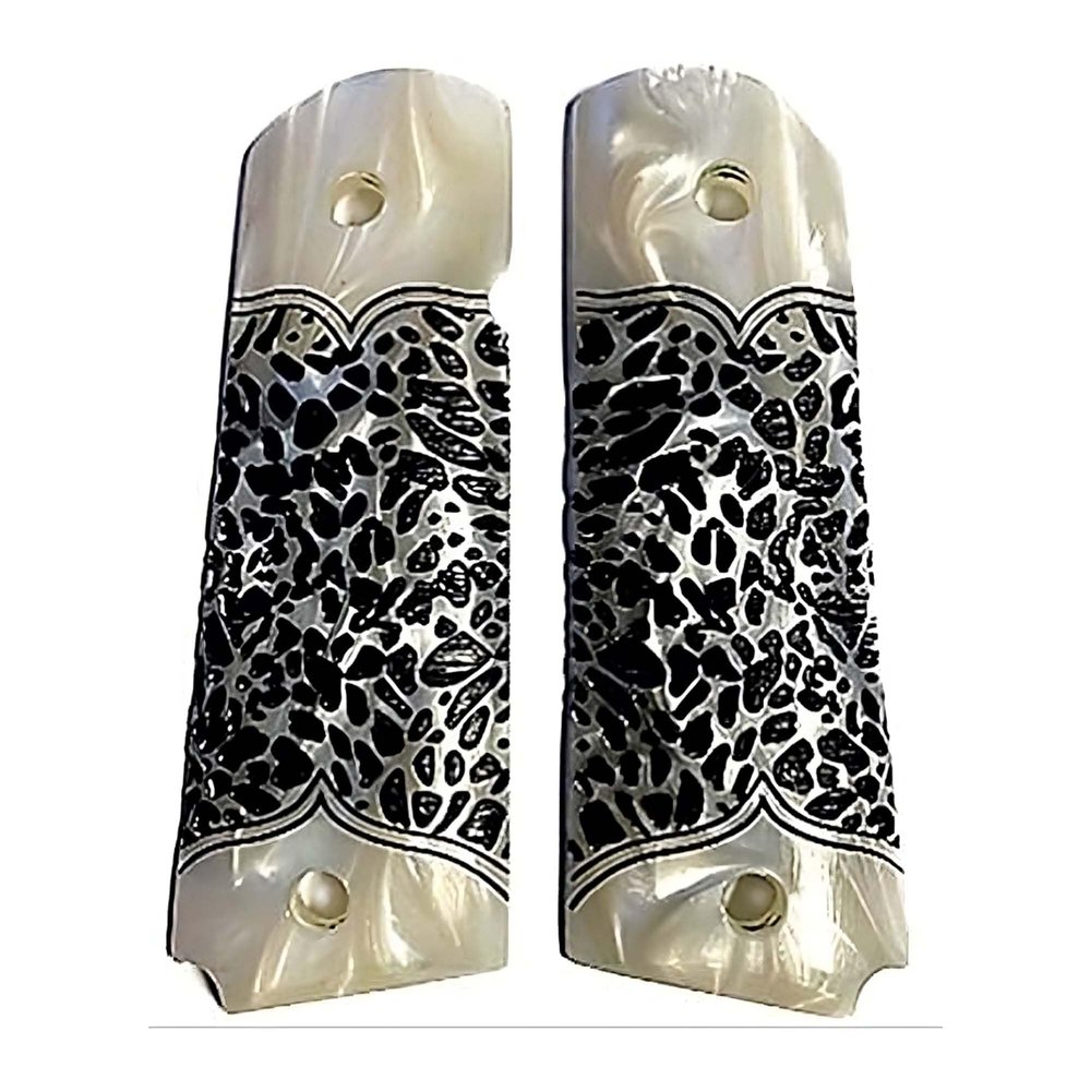 Compatible Replacement Grips for 1911 Full Size IMOP with Black Leopard Grips Compatible with Colt Gov and Clones