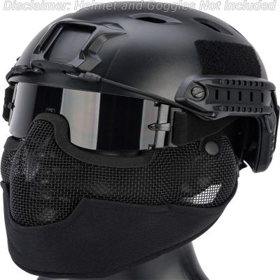 Evike Airsoft - Matrix Iron Face Carbon Steel Striker Gen2 Metal Mesh Lower Half Face Pro (Color: Black)