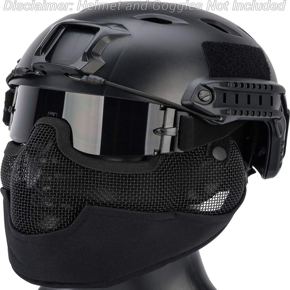 Evike Airsoft - Matrix Iron Face Carbon Steel Striker Gen2 Metal Mesh Lower Half Face Pro (Color: Black)