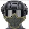 Evike Airsoft - Matrix Iron Face Carbon Steel Mesh Striker V1 Lower Half Face Pro (Color: OD Green) view 4