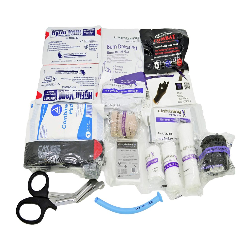 Lightning X Spread Eagle Complete Tactical Gunshot & Trauma IFAK Kit w/Laser Cut MOLLE (Refill Kit Only)