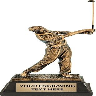 10.2" Topflight Swing Male Golf Trophies, Custom Engraved Golf Trophy Award Prime