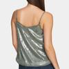 1. STATE Womens Green Sequined Spaghetti Strap Tank Top M view 2