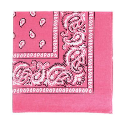 22 Inch Cotton Paisley Bandana - Pink
