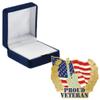 Crown Awards Proud Veteran Pins, Proud Veteran Pin with Blue Velvet Presentation Case, 30 Pack, Prime view 1