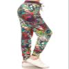JGAX-Q669-1X Lush Garden Print Jogger Track Pants w/Pockets, 1X view 1