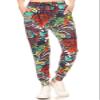 JGAX-Q669-1X Lush Garden Print Jogger Track Pants w/Pockets, 1X view 2