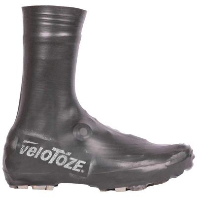 veloToze Tall Gravel Shoe Cover - MTB Overshoes Protect Cycling Shoes on Gravel Trails and Mountain Bike Rides - Protects Shoes and Feet from Rain Black
