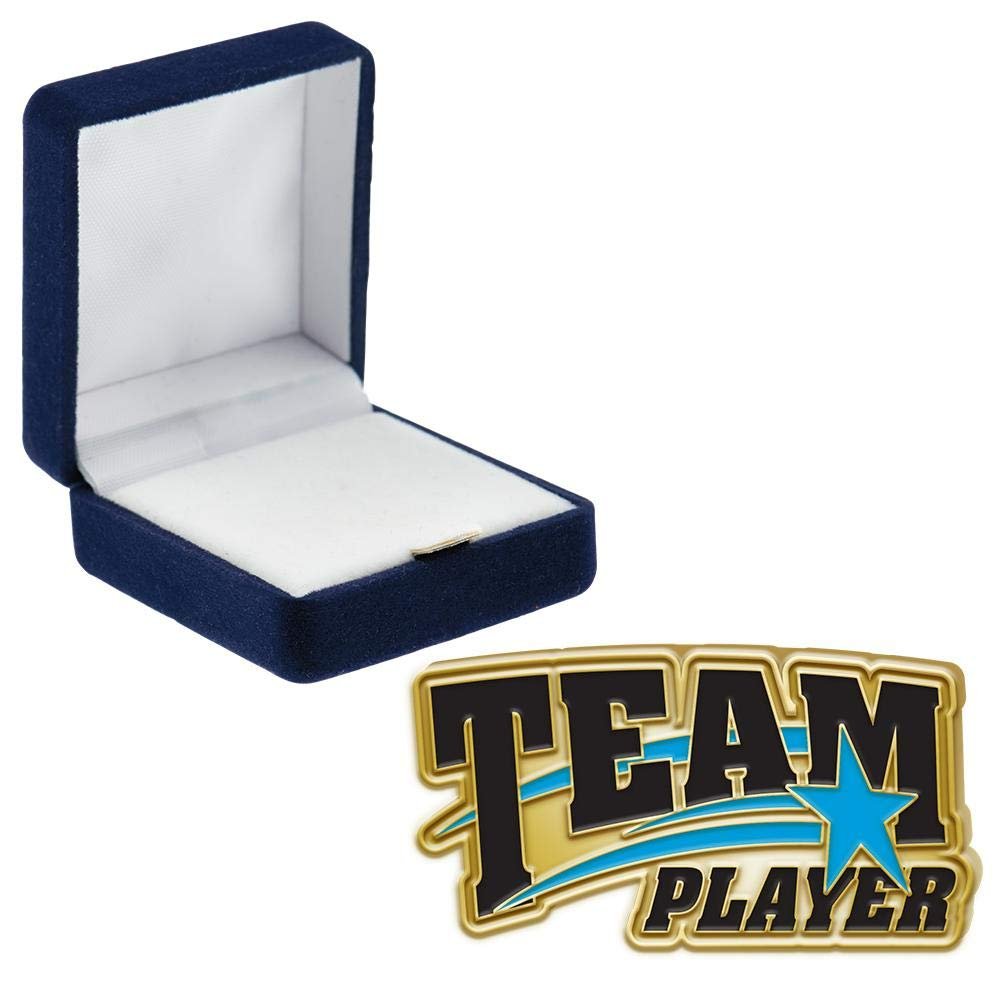 Team Player Pins, Team Player Pin With Blue Velvet Presentation Case, 100 Pack