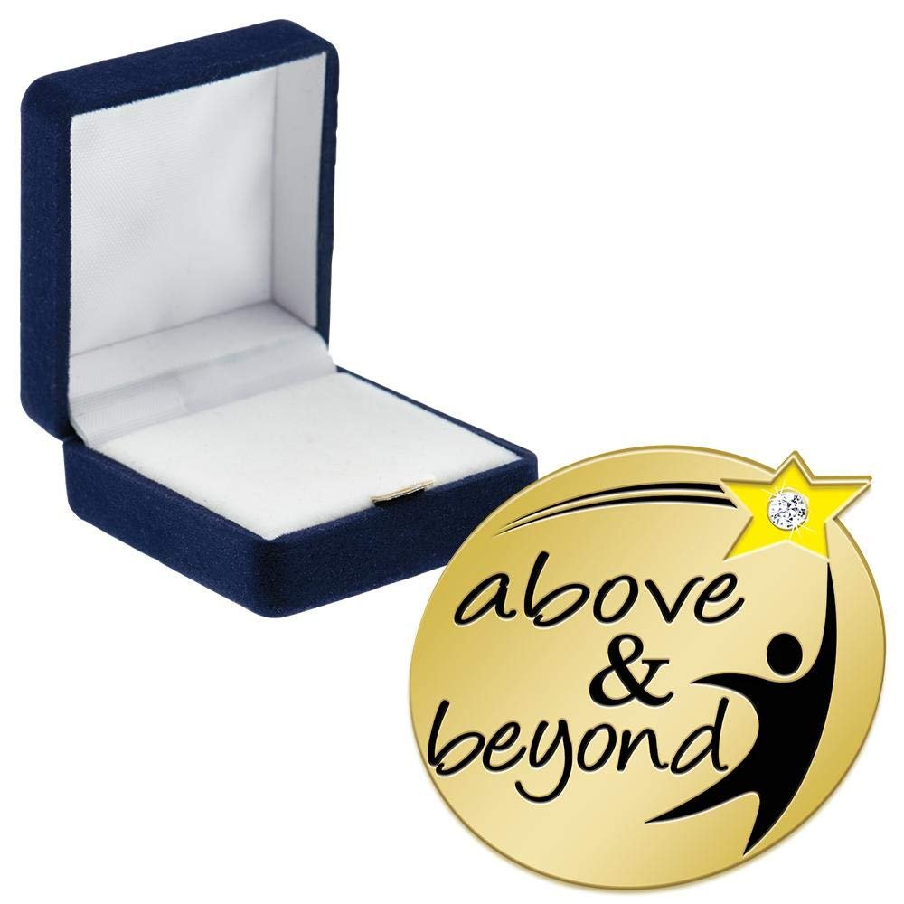 Above And Beyone With Gem Pins, Above And Beyone With Gem Pin With Blue Velvet Presentation Case, 30 Pack