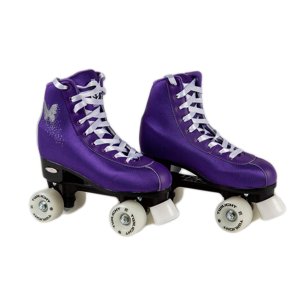 Epic Skates Butterfly Light-up Quad Roller Skates, Purple, Ladies 06