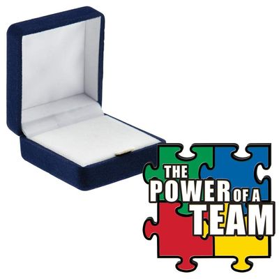 Crown Awards Power of A Team Pins, Power of A Team Pin with Blue Velvet Presentation Case, 30 Pack, Prime