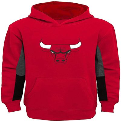 Outerstuff NBA Youth 8-20 Team Color Alternate Fleece Primary Logo Stated Pullover Sweatshirt Hoodie (Chicago Bulls Red, 18-20)