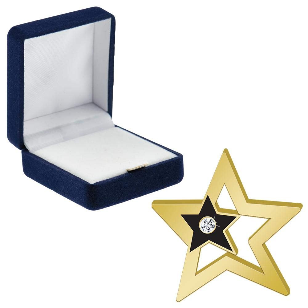 Twinkle Star Pins, Twinkle Star Pin With Blue Velvet Presentation Case, 50 Pack