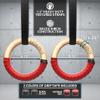 Synergee Wood Olympic Gymnastics Rings 1.25" Grip With Adjustable Straps For Pull Ups Dips and Muscle Ups. Red and Black Grip Tape Included. view 2
