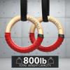 Synergee Wood Olympic Gymnastics Rings 1.25" Grip With Adjustable Straps For Pull Ups Dips and Muscle Ups. Red and Black Grip Tape Included. view 4